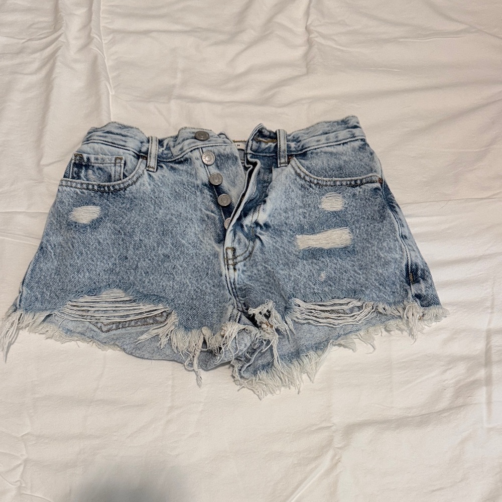 PacSun Light Blue Distressed Jean Shorts